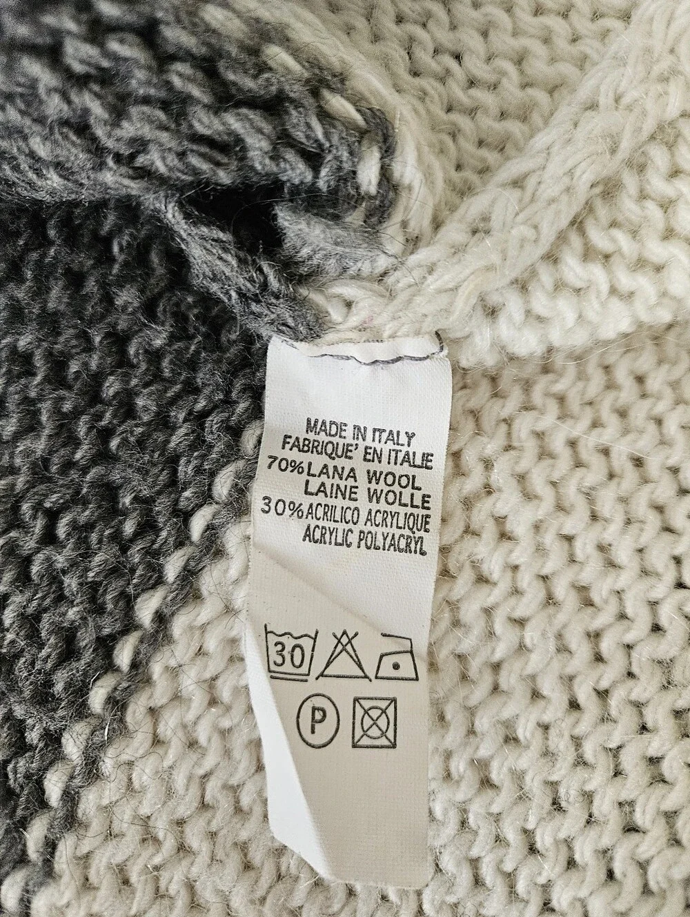 Brandy Melville Striped Knit Sweater - Gray and Cream One Size Fits All
